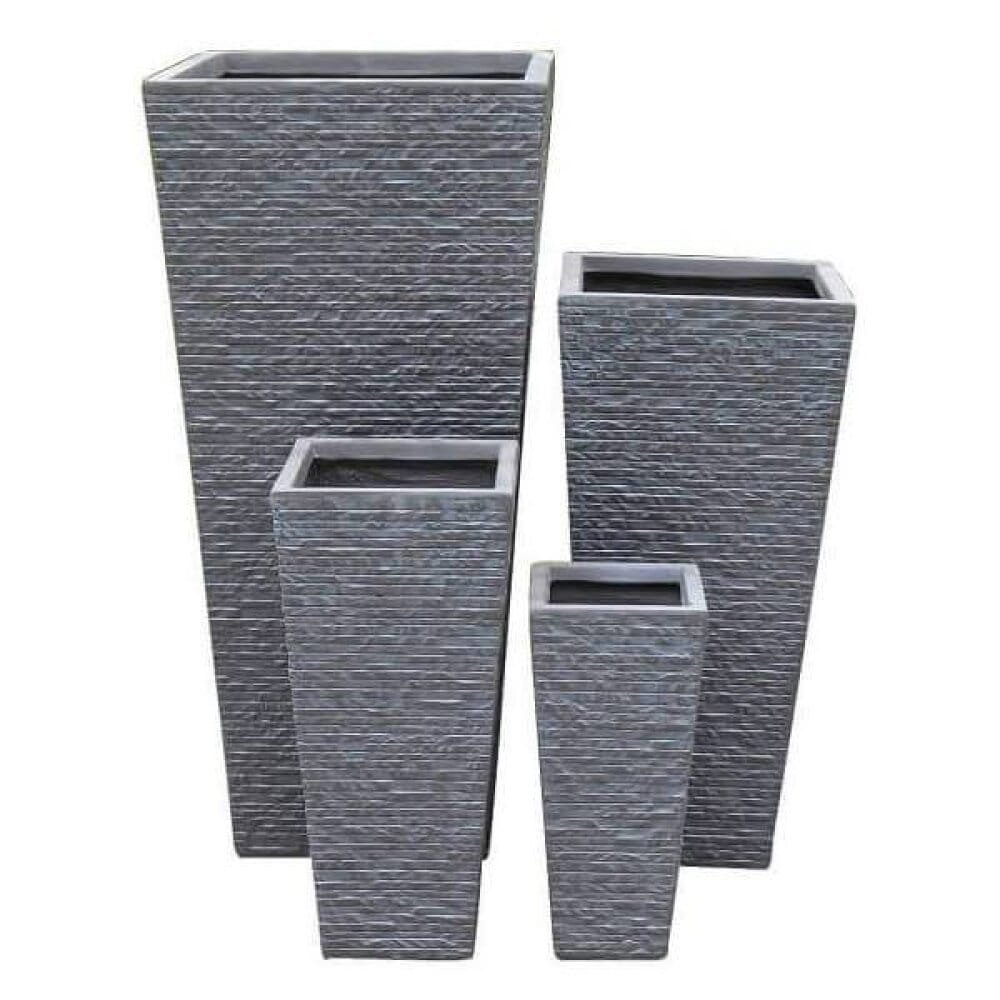 Set di 4 vasi da Giardino in Fibra di argilla cm 42x42x88 – MAXIMILIAN