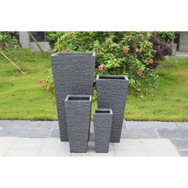 Set di 4 vasi da Giardino in Fibra di argilla cm 42x42x88 – MAXIMILIAN