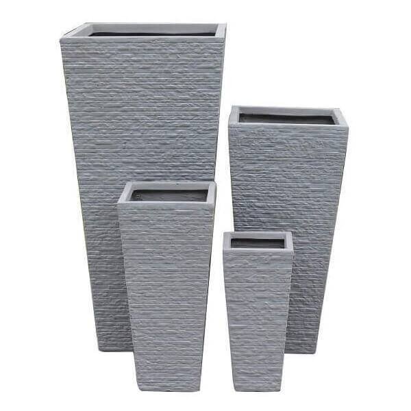 Set di 4 vasi da Giardino in Fibra di argilla cm 42x42x88 – MAXIMILIAN