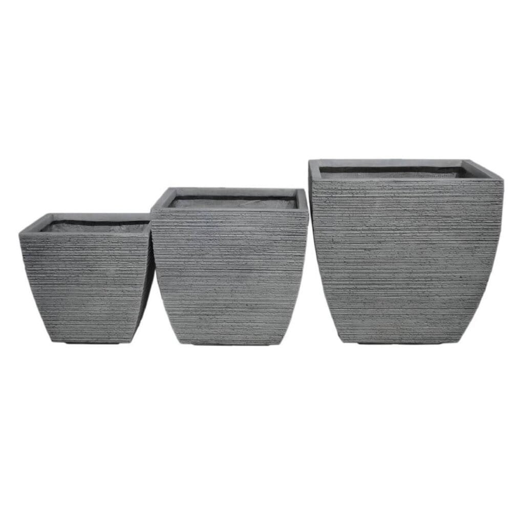 Set di 3 vasi in Fibra di argilla cm 44x44x44 – LEN