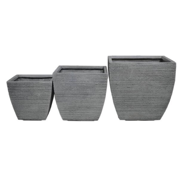 Set di 3 vasi in Fibra di argilla cm 44x44x44 – LEN