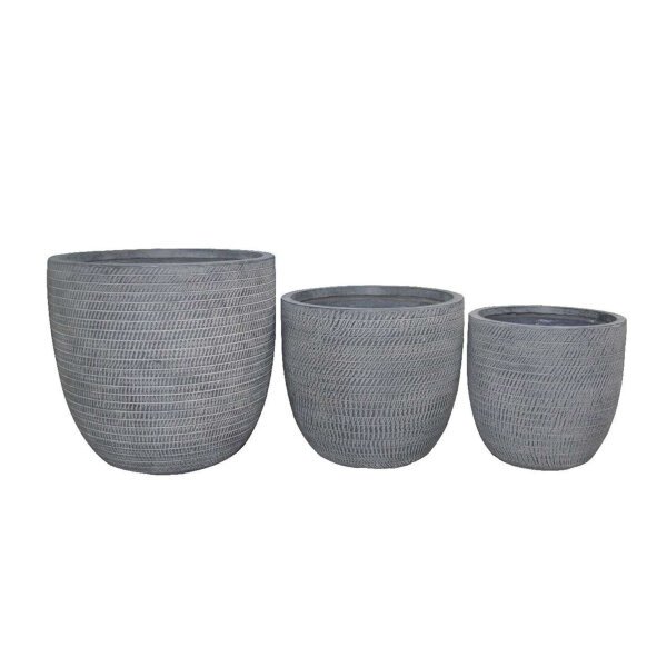Set di 3 vasi in Fibra di argilla cm 44x44x44 – LEN