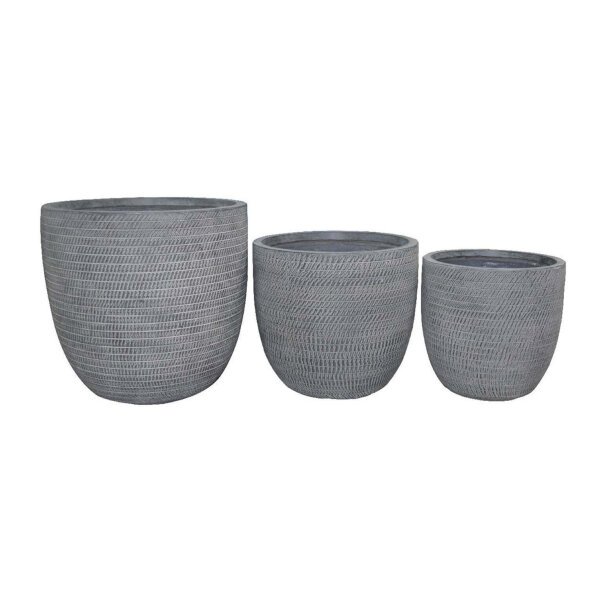 Set di 3 vasi in Fibra di argilla cm 44x44x44 – LEN