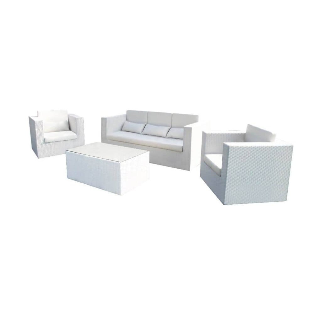 Salotto da Giardino con cuscini 4 posti in Wicker,Alluminio – ABE