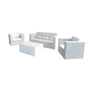 Salotto da Giardino con cuscini 4 posti in Wicker,Alluminio – ABE