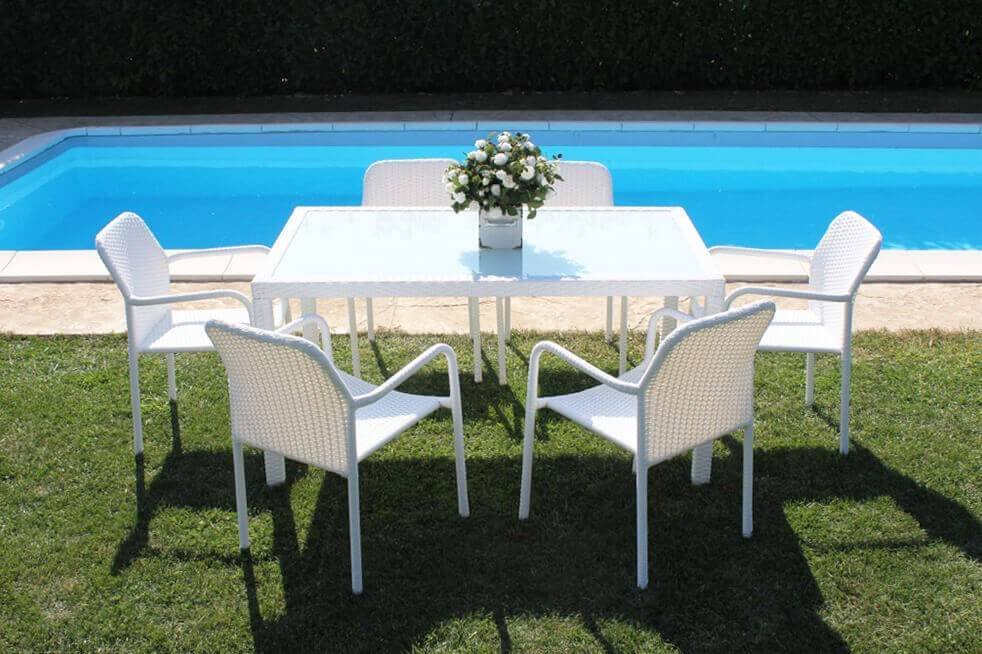 Poltrona da Giardino in Wicker,Acciaio cm 55×59,5×84 – AXEL