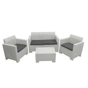 Salotto da Giardino 4 posti con Tavolino in Plastica – NEBRASKA