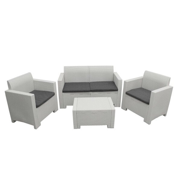 Salotto da Giardino 4 posti con Tavolino in Plastica – NEBRASKA