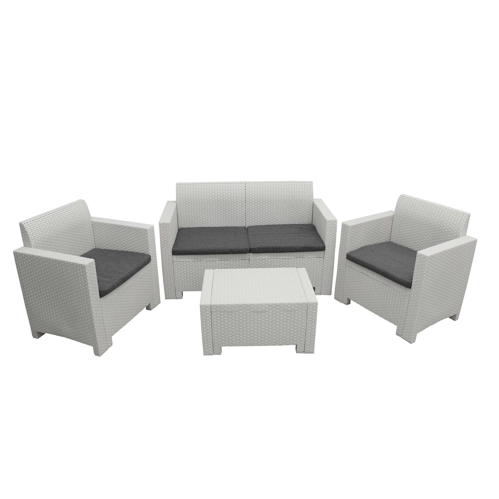 Salotto da Giardino 4 posti con Tavolino in Plastica – NEBRASKA