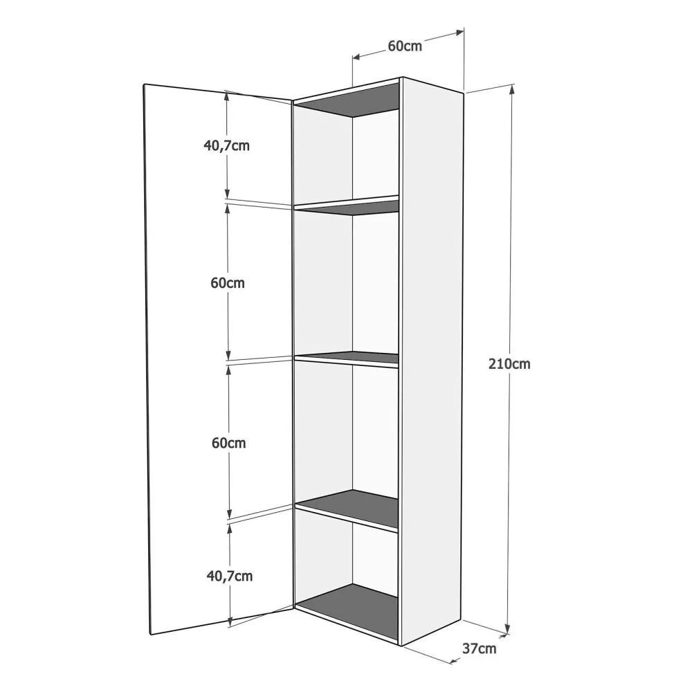 Base Colonna a terra L.60 H.210,3 P.39,2 sx-dx – ISOKA