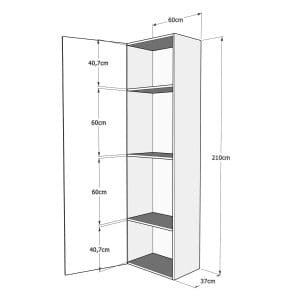 Base Colonna a terra L.60 H.210,3 P.39,2 sx-dx – ISOKA