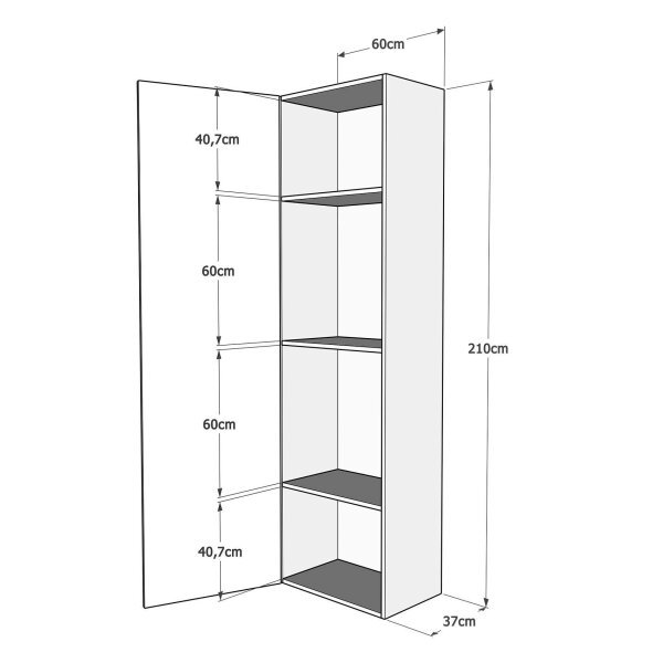 Base Colonna a terra L.60 H.210,3 P.39,2 sx-dx – ISOKA