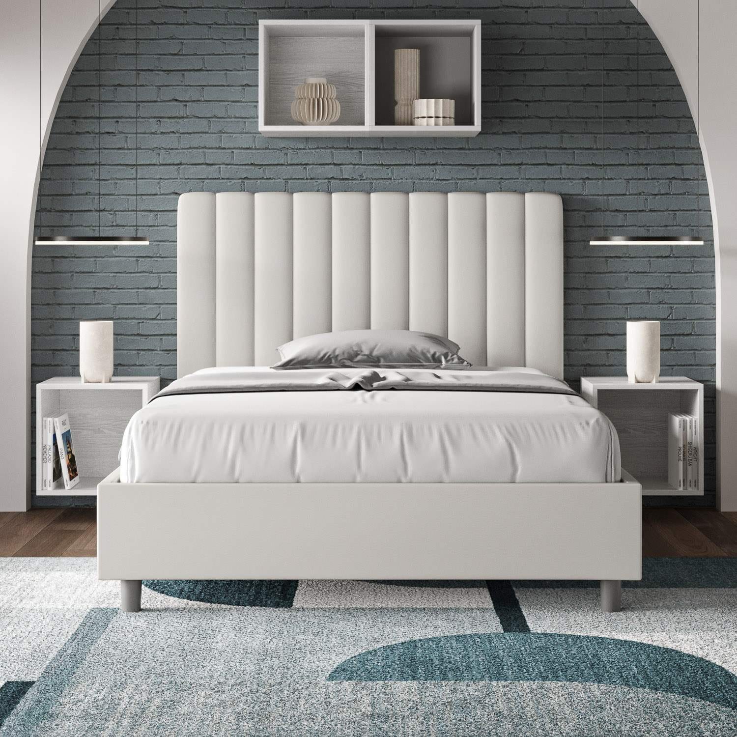 Letto una piazza e mezza rivestito in Similpelle – AGUEDA