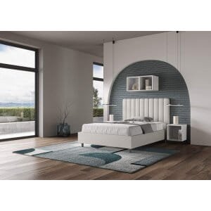 Letto una piazza e mezza rivestito in Similpelle – AGUEDA