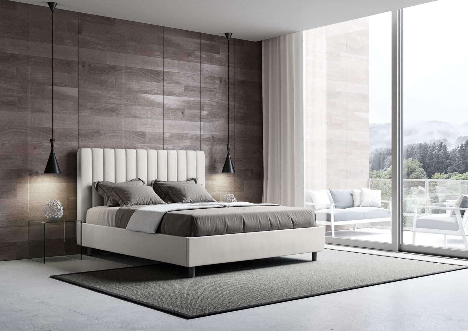 Letto Matrimoniale rivestito in Similpelle – AGUEDA