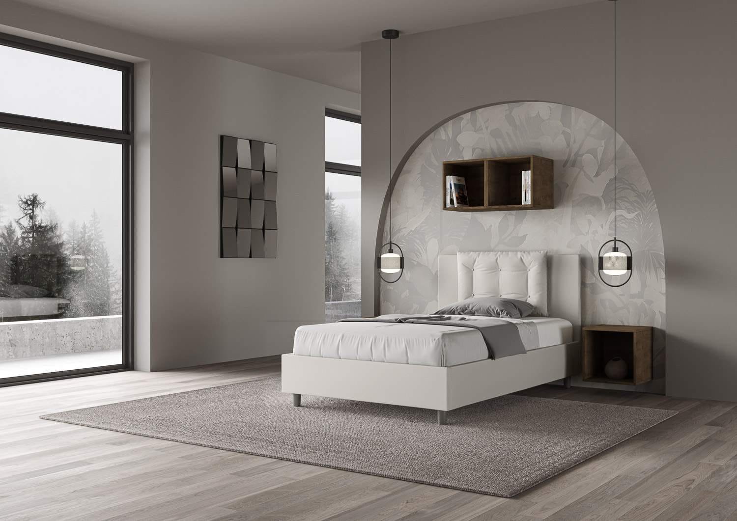 Letto una piazza e mezza rivestito in Similpelle – ANNALISA