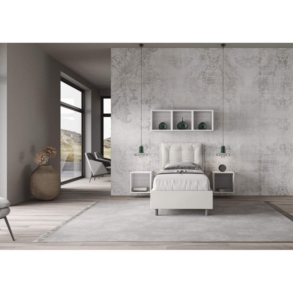 Letto Singolo rivestito in Similpelle – ANNALISA