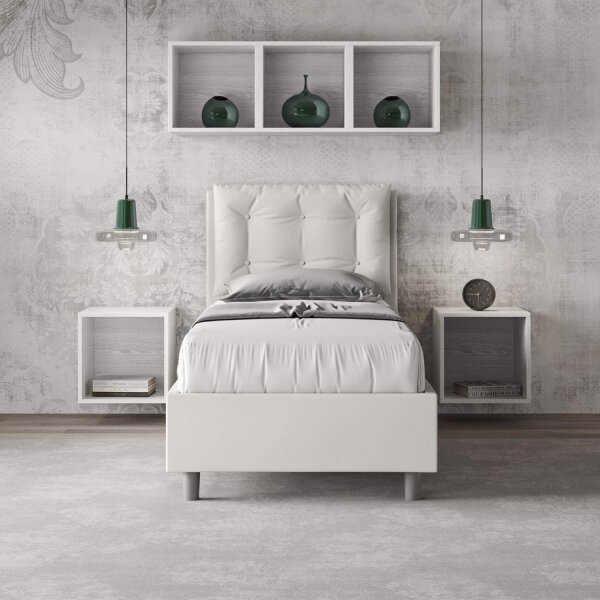 Letto Singolo rivestito in Similpelle – ANNALISA