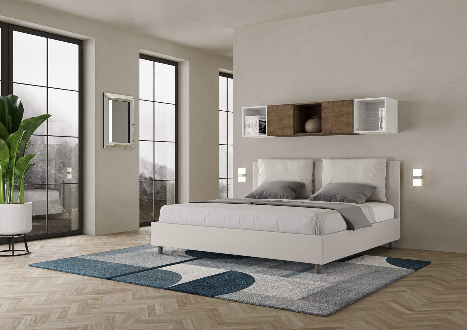 Letto Matrimoniale King size rivestito in Similpelle – ANTEA
