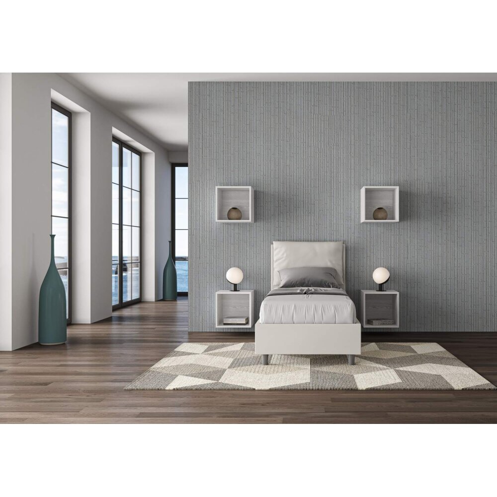 Letto Singolo rivestito in Similpelle – ANTEA