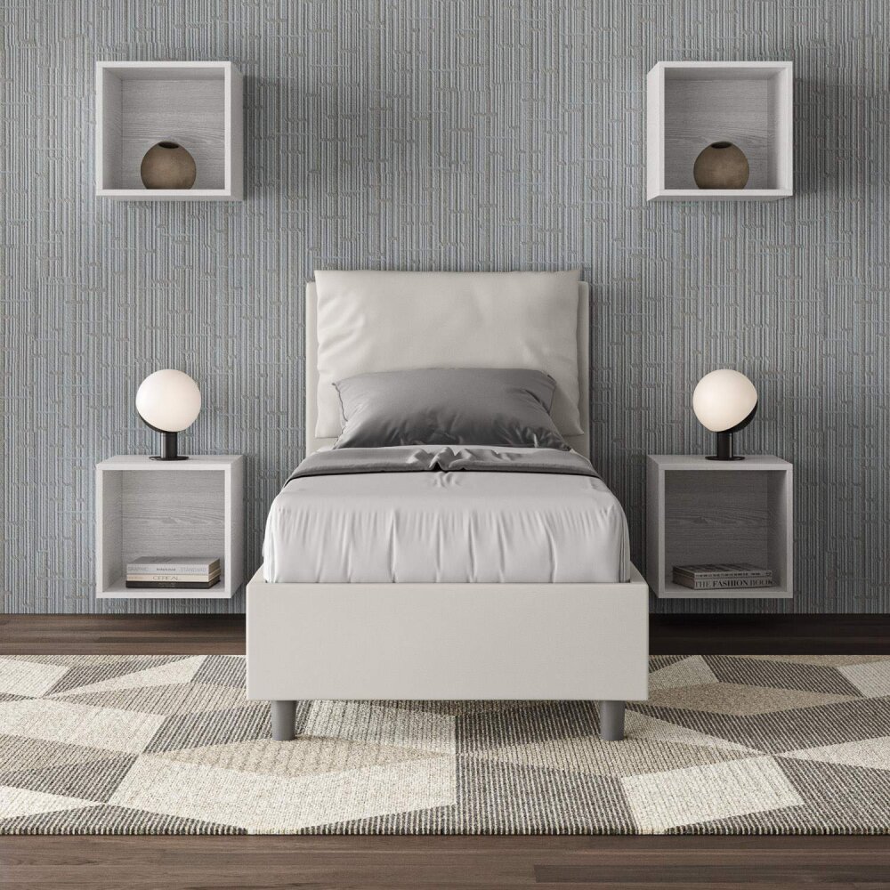 Letto Singolo rivestito in Similpelle – ANTEA