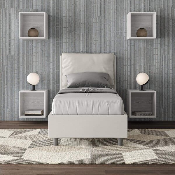 Letto Singolo rivestito in Similpelle – ANTEA