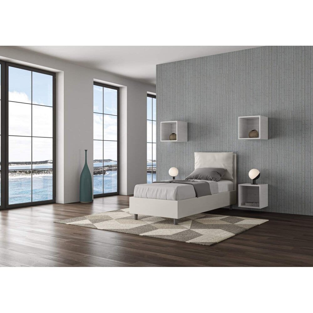 Letto Singolo rivestito in Similpelle – ANTEA