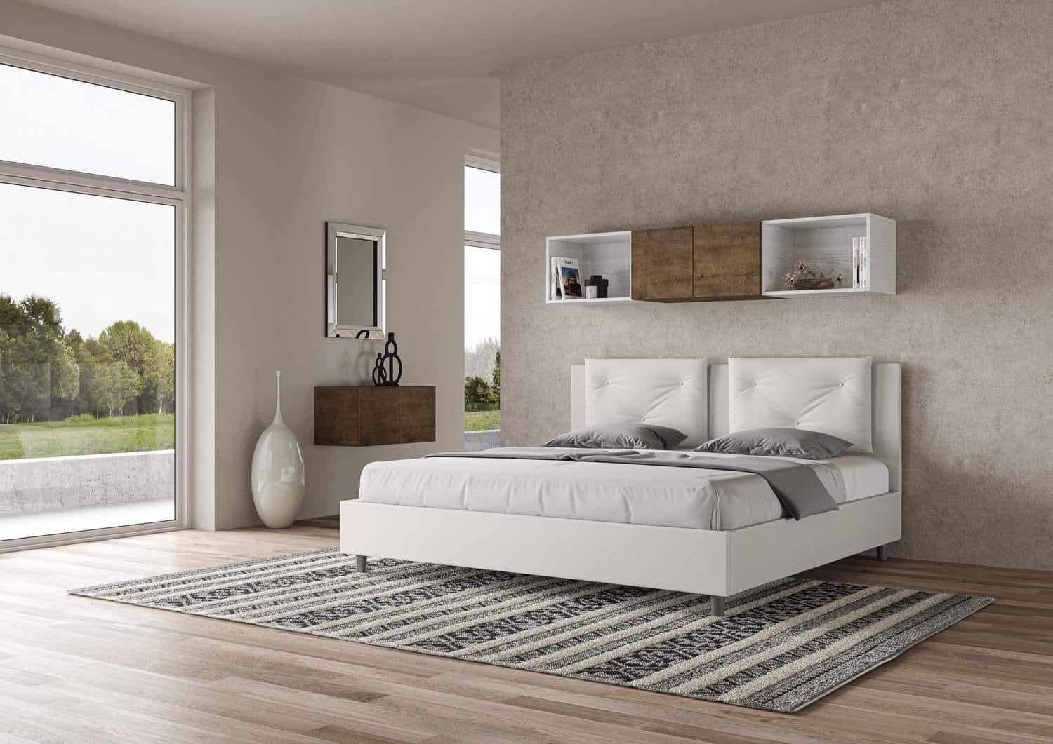 Letto Matrimoniale King size rivestito in Similpelle – APPIA