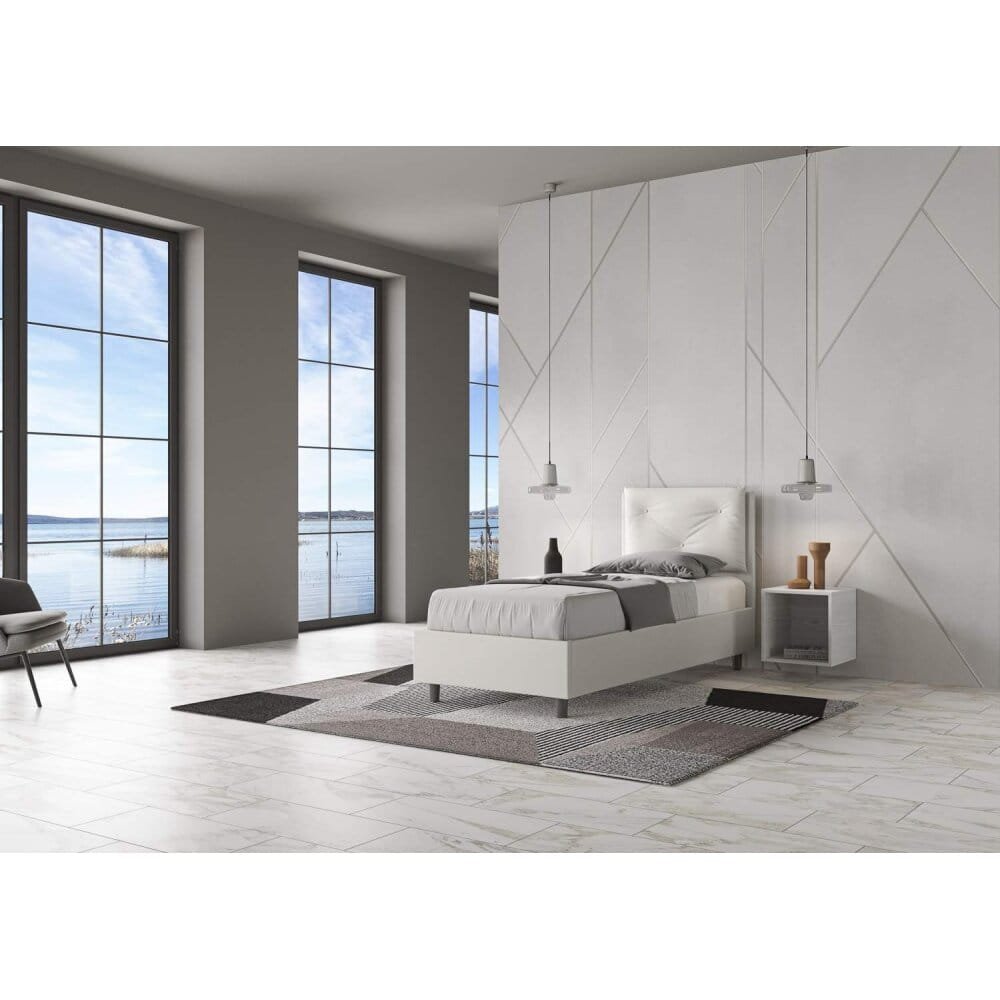 Letto Singolo rivestito in Similpelle – APPIA