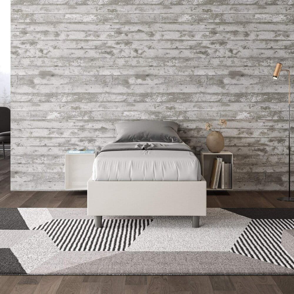 Letto Singolo rivestito in Similpelle – AZELIA