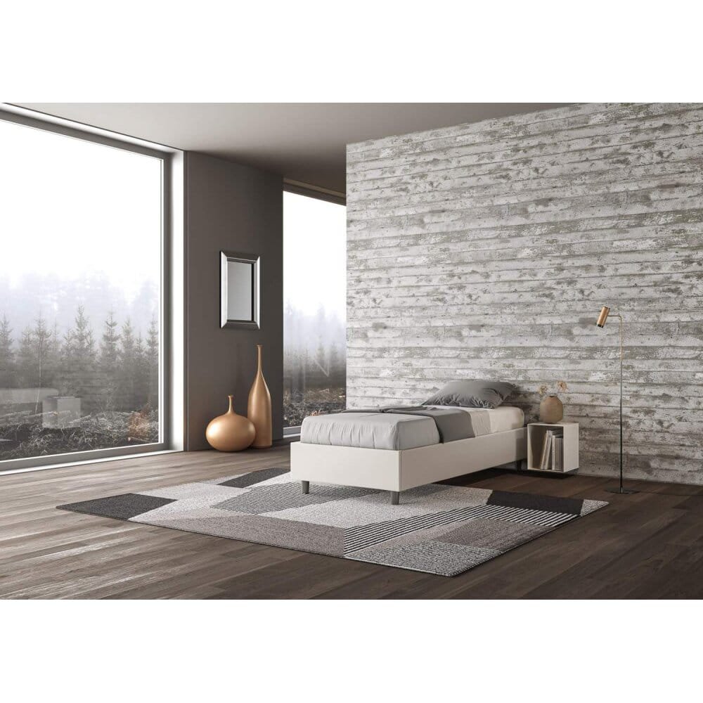 Letto Singolo rivestito in Similpelle – AZELIA