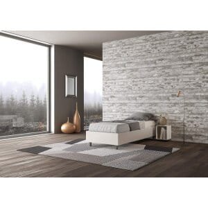 Letto Singolo rivestito in Similpelle – AZELIA