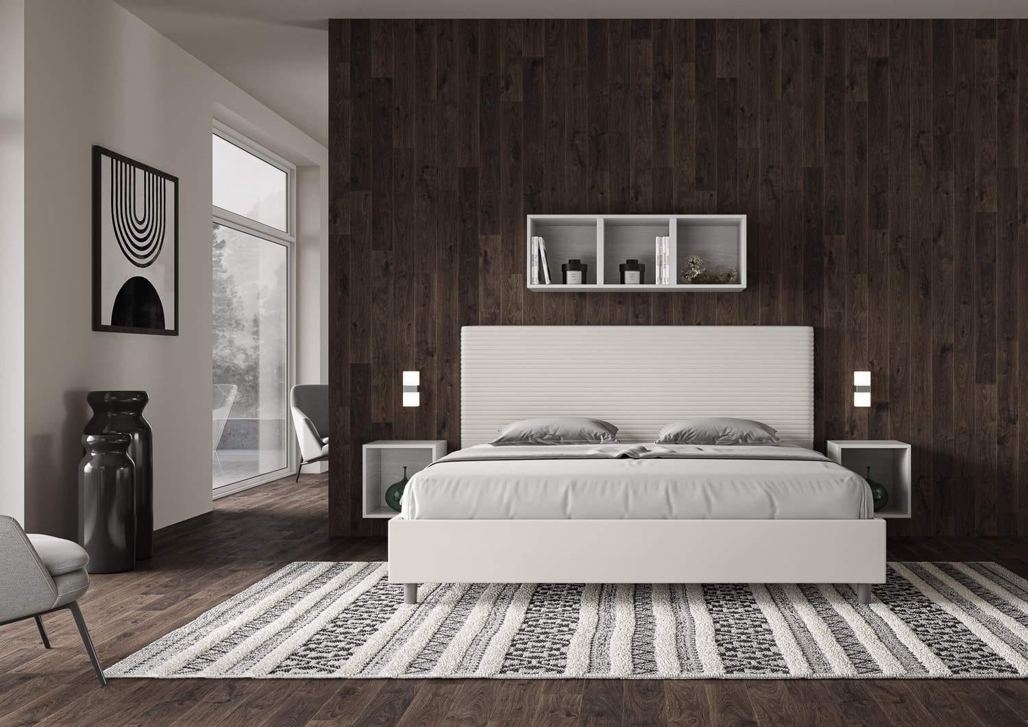 Letto Matrimoniale King size rivestito in Similpelle – FOCUS