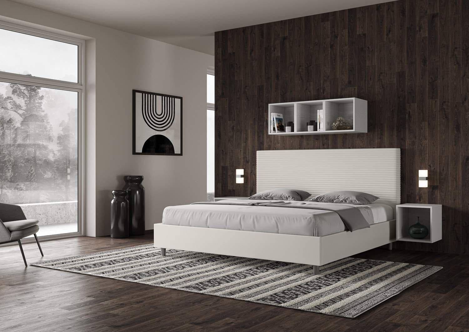 Letto Matrimoniale King size rivestito in Similpelle – FOCUS