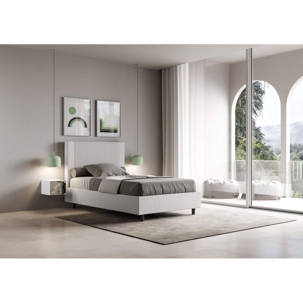 Letto una piazza e mezza rivestito in Similpelle – GOYA