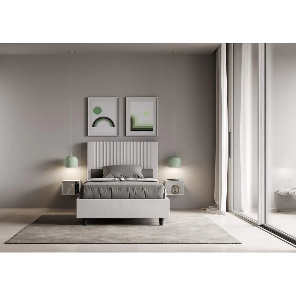 Letto una piazza e mezza rivestito in Similpelle – GOYA