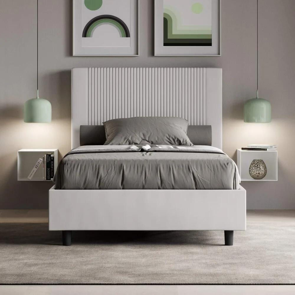 Letto una piazza e mezza rivestito in Similpelle – GOYA