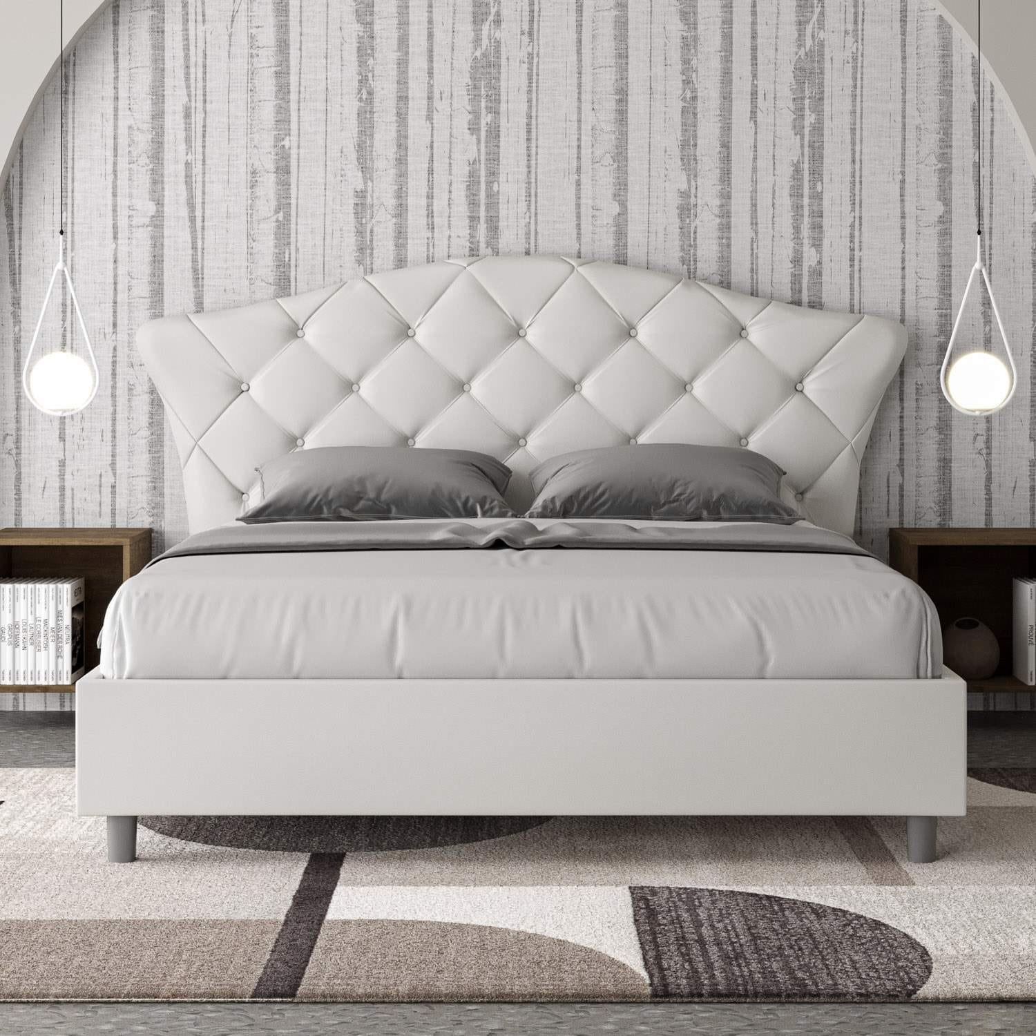 Letto Matrimoniale rivestito in Similpelle – LANGRE