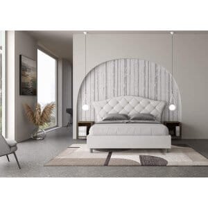 Letto Matrimoniale rivestito in Similpelle – LANGRE