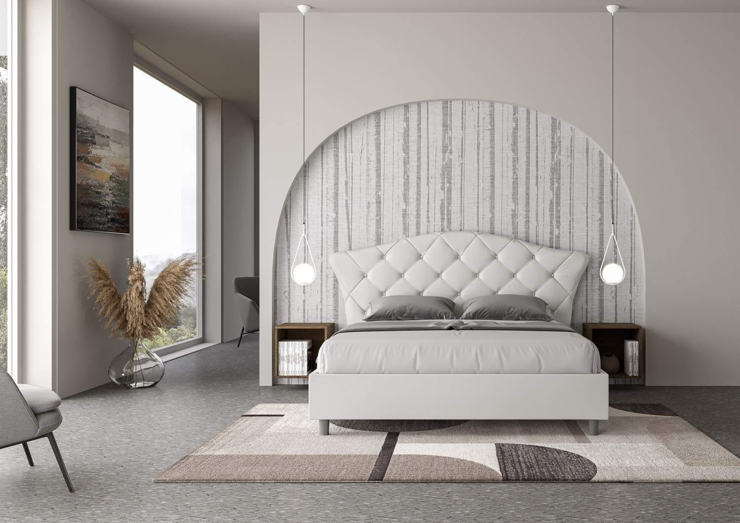 Letto Matrimoniale rivestito in Similpelle – LANGRE