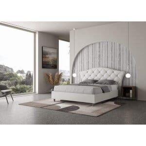 Letto Matrimoniale rivestito in Similpelle – LANGRE