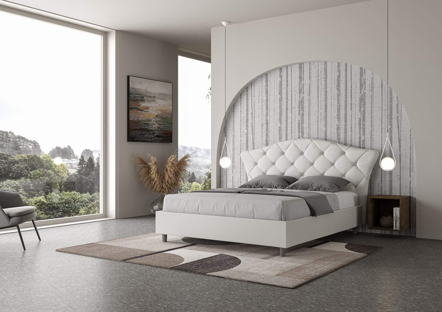 Letto Matrimoniale rivestito in Similpelle – LANGRE