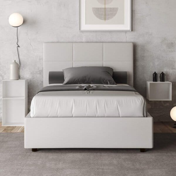 Letto una piazza e mezza rivestito in Similpelle – MIKA