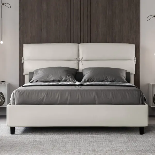 Letto Matrimoniale rivestito in Similpelle – NANDY