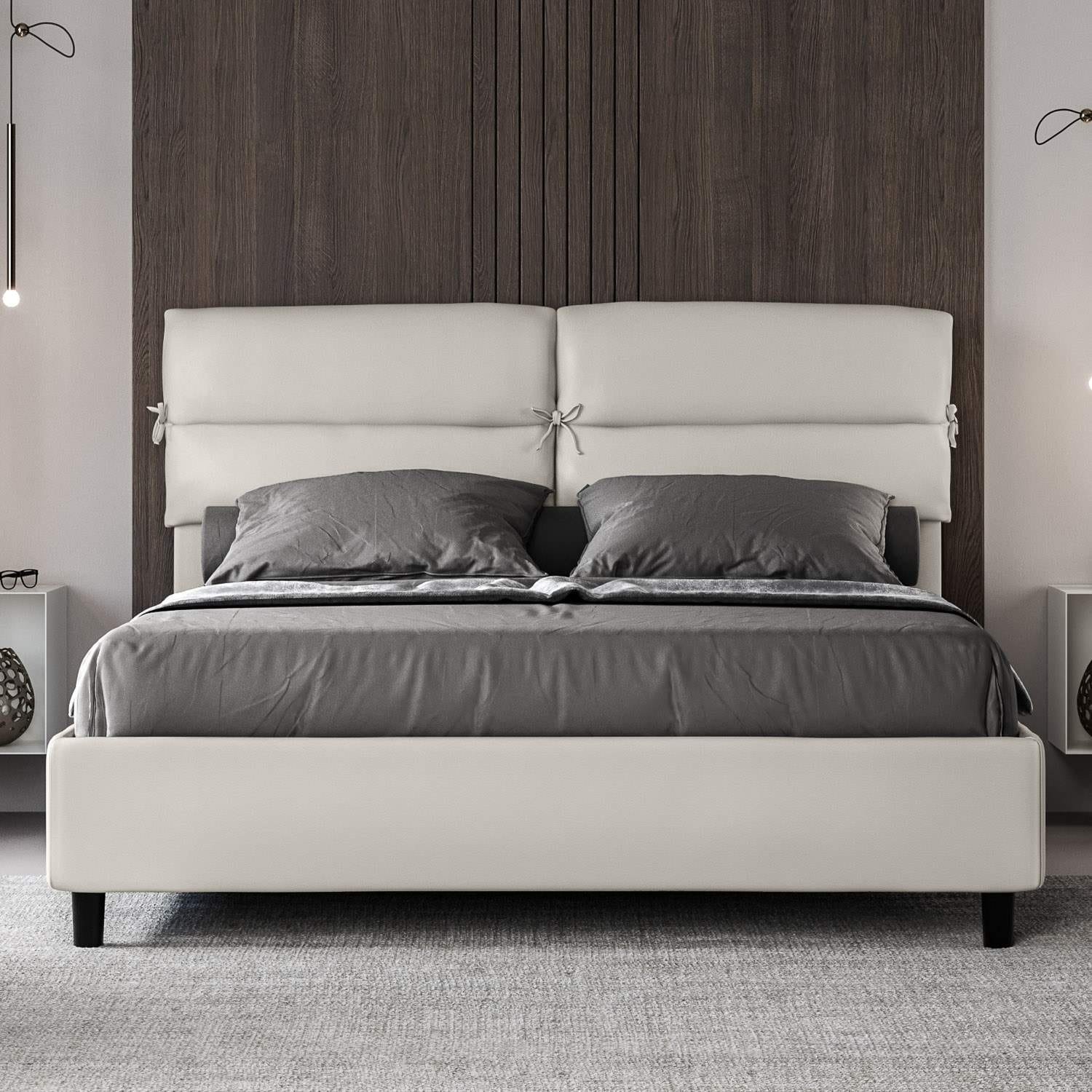 Letto Matrimoniale rivestito in Similpelle – NANDY