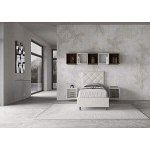 Letto Singolo rivestito in Similpelle – PRIYA