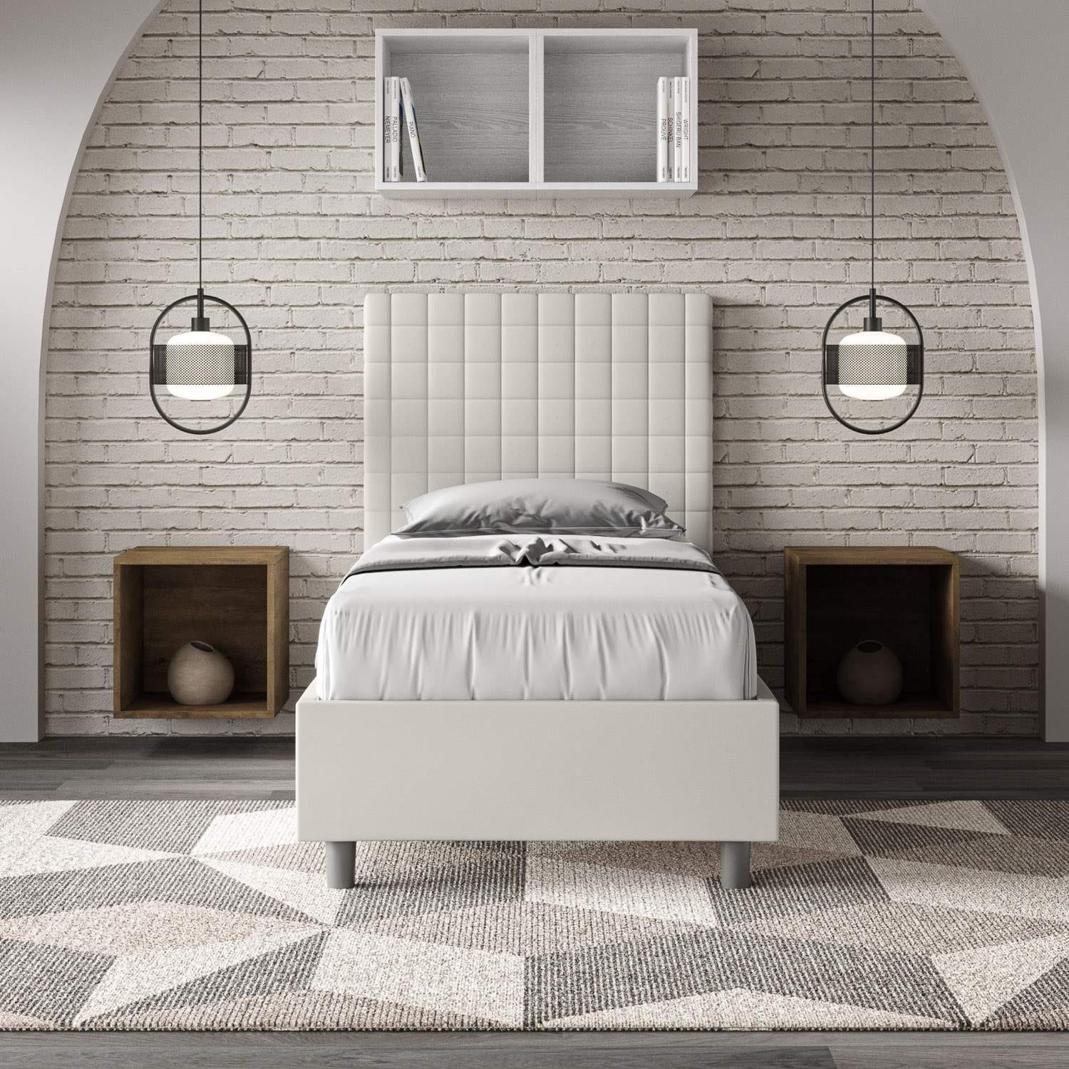 Letto Singolo rivestito in Similpelle – SUNNY