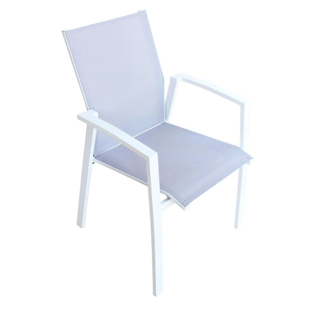 DEREK – set tavolo da giardino con sedie in alluminio cm 135/270x90x75 h