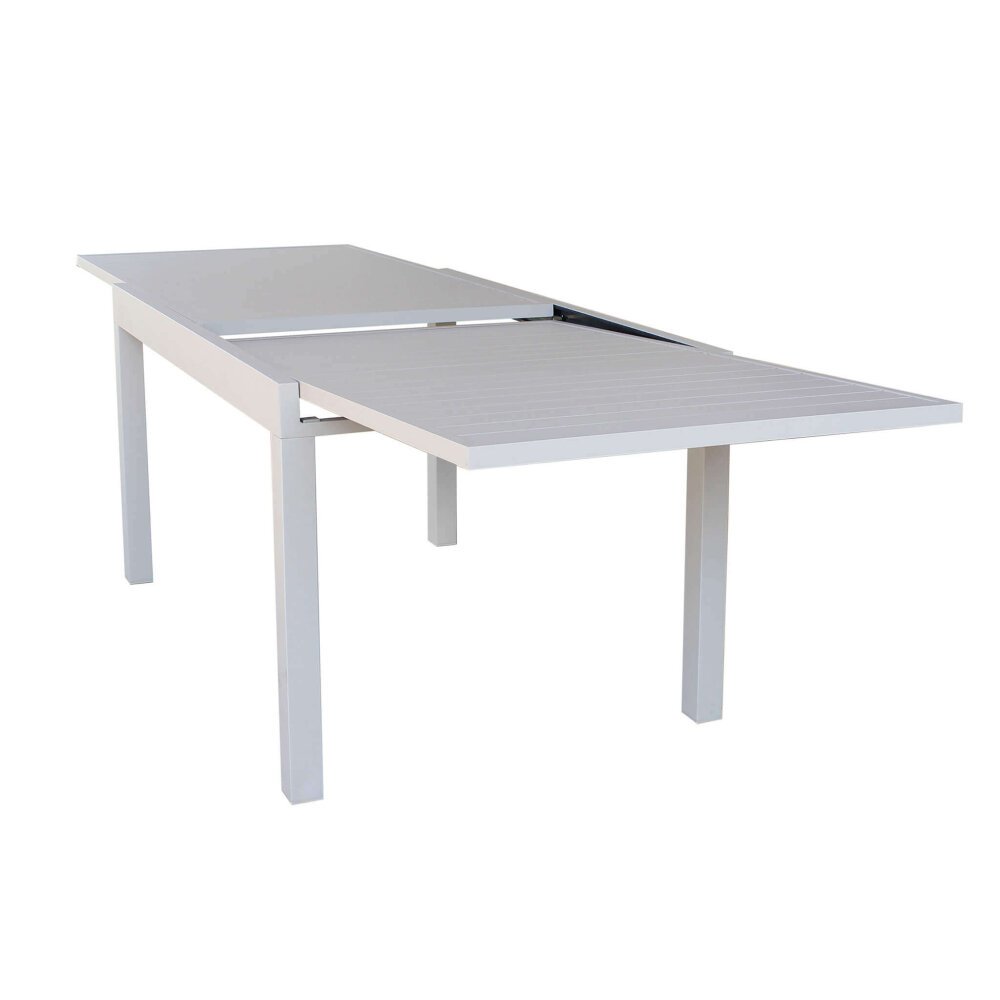 DEREK – set tavolo da giardino con sedie in alluminio cm 135/270x90x75 h