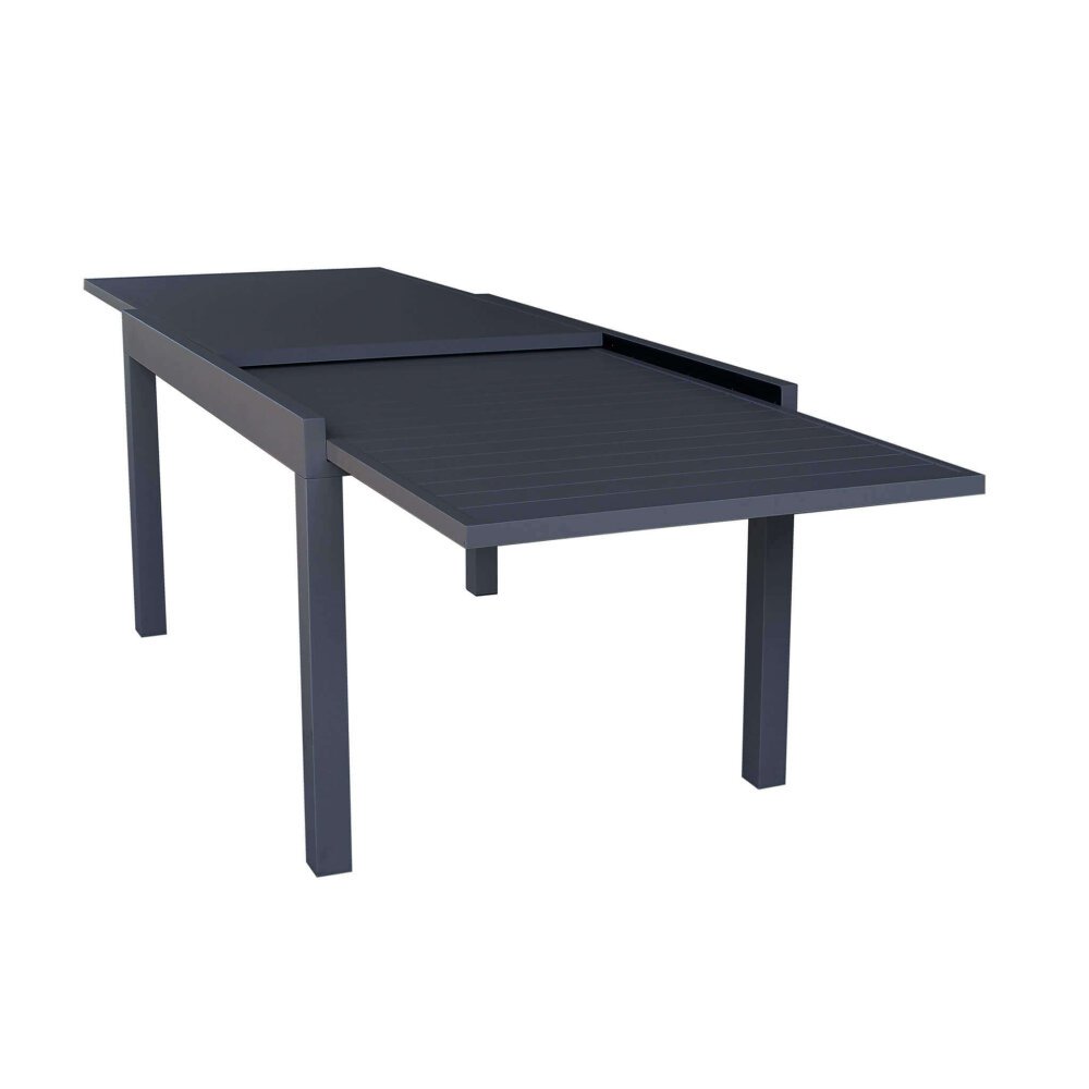 DEREK – set tavolo da giardino con sedie in alluminio cm 135/270x90x75 h